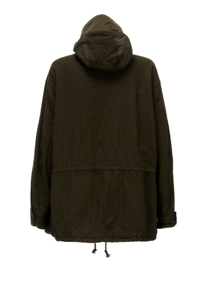 BRIM-DETAIL HOODED BLOUSON