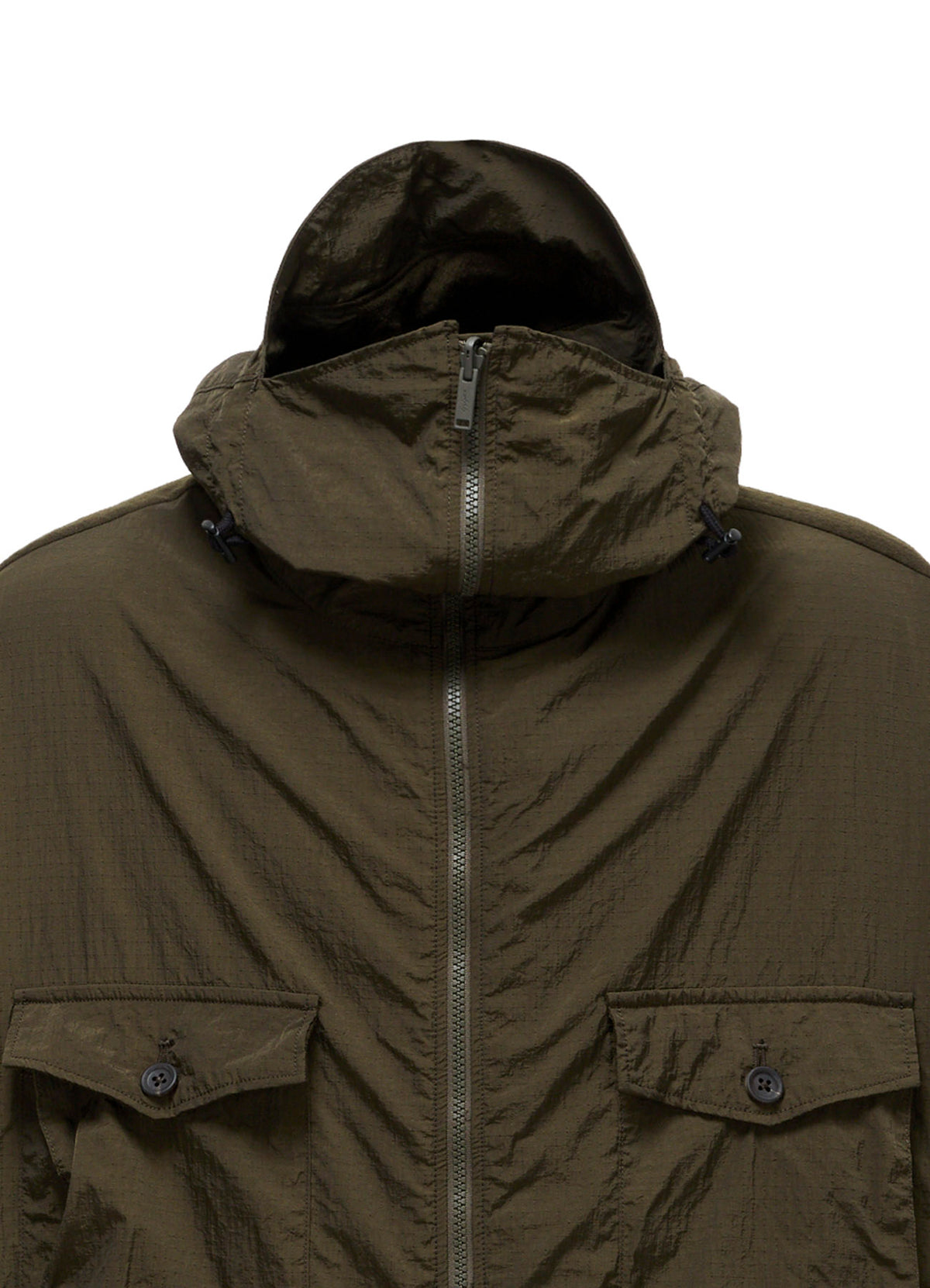 BRIM-DETAIL HOODED BLOUSON