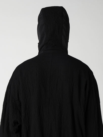 BRIM-DETAIL HOODED BLOUSON