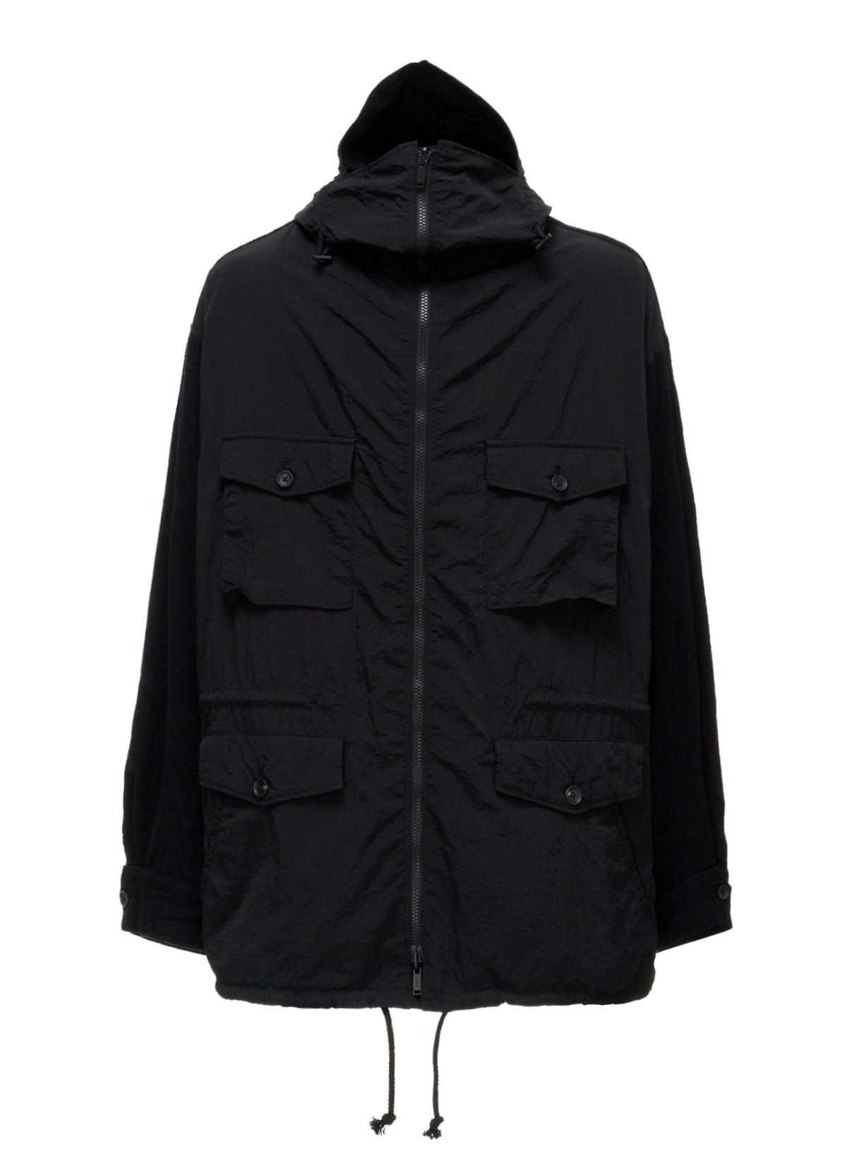 BRIM-DETAIL HOODED BLOUSON