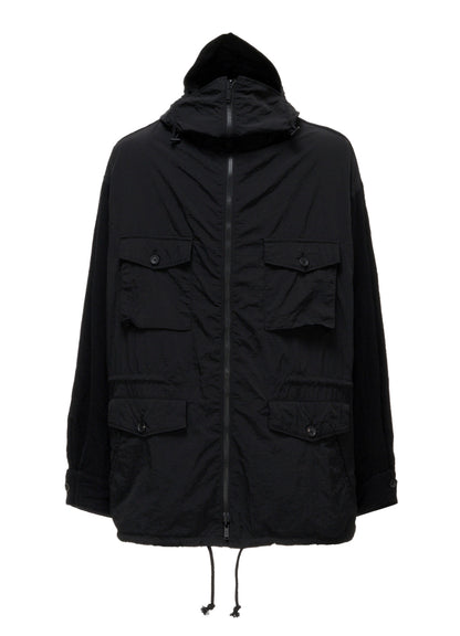 BRIM-DETAIL HOODED BLOUSON