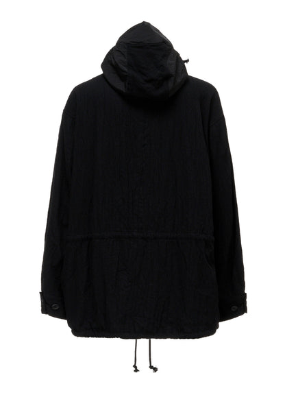 BRIM-DETAIL HOODED BLOUSON