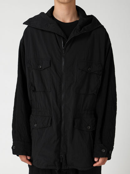 BRIM-DETAIL HOODED BLOUSON