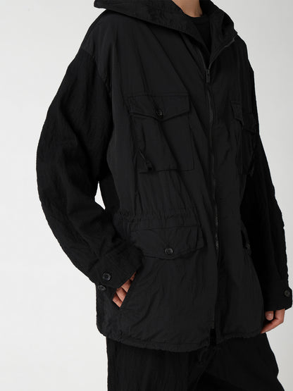 BRIM-DETAIL HOODED BLOUSON