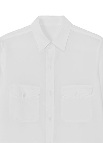 WHITE TENCEL POPLIN SAFARI SHIRT