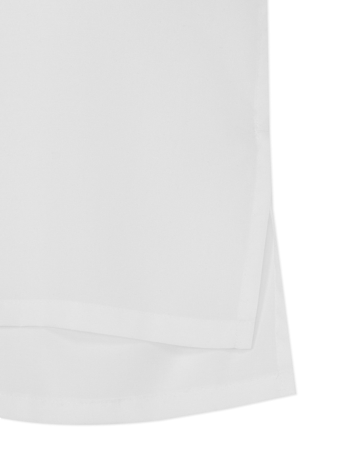 WHITE TENCEL POPLIN HALF-SLEEVE SHIRT WITH DECONSTRUCTED PLACKET