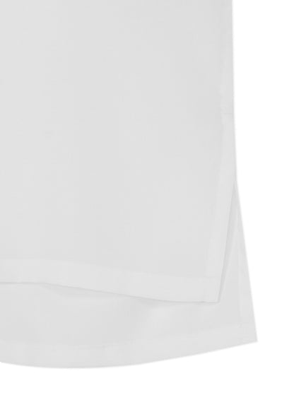 WHITE TENCEL POPLIN HALF-SLEEVE SHIRT WITH DECONSTRUCTED PLACKET