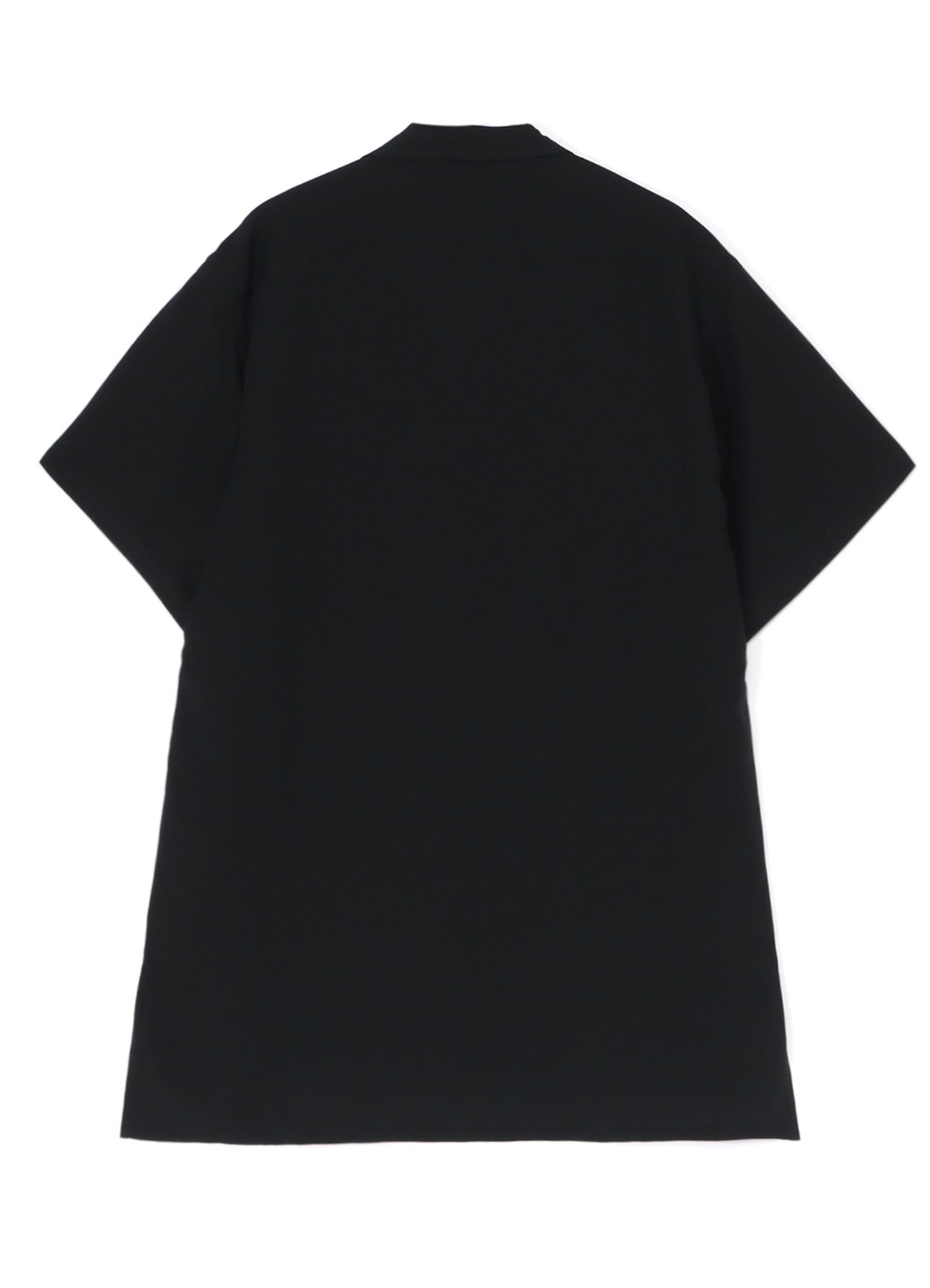 BLACK TENCEL POPLIN HALF-SLEEVE SHIRT WITH DECONSTRUCTED PLACKET