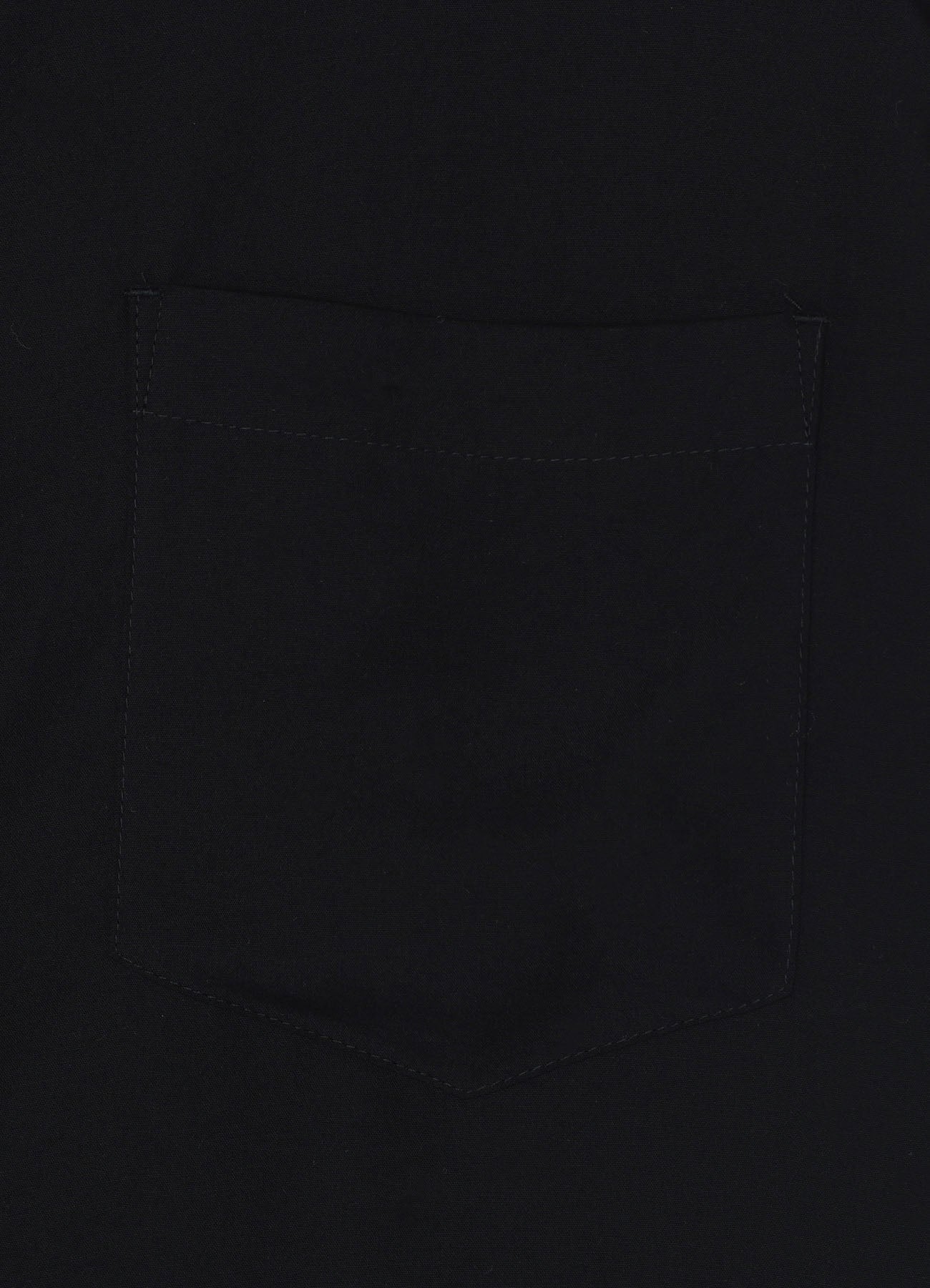 BLACK TENCEL POPLIN HALF-SLEEVE SHIRT WITH DECONSTRUCTED PLACKET