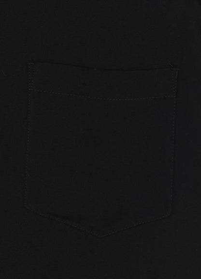 BLACK TENCEL POPLIN HALF-SLEEVE SHIRT WITH DECONSTRUCTED PLACKET