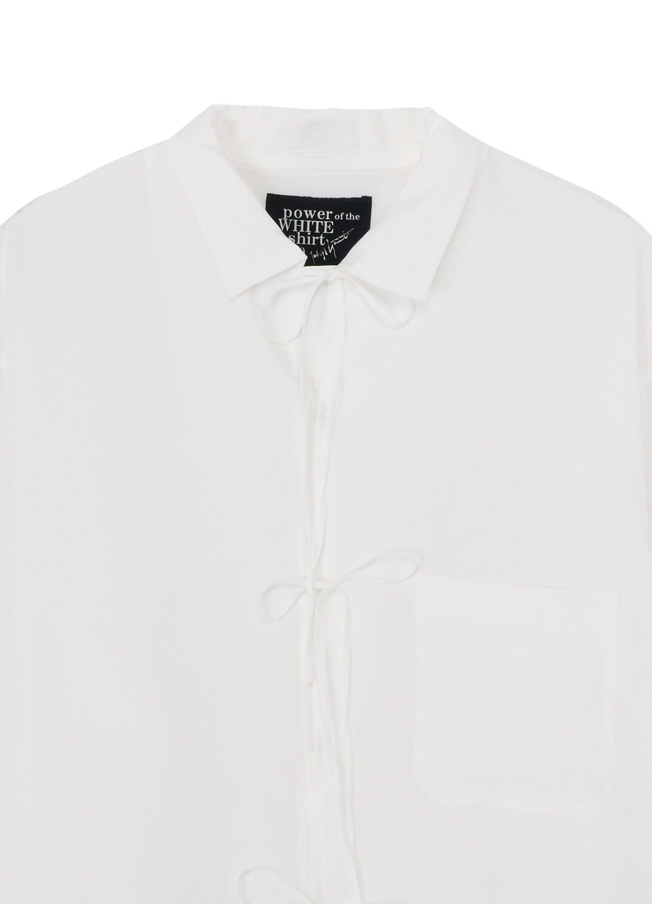 CELLULOSE LAWN OPEN COLLAR RIBBON SHIRT