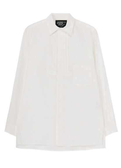 COTTON TWILL FRONT PLEATED DETAIL SHIRT