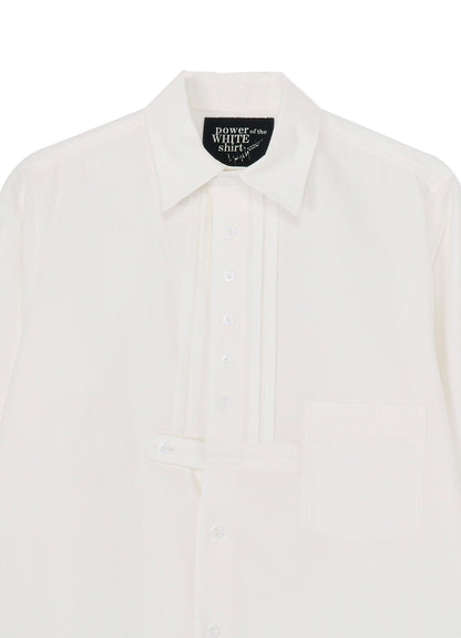 COTTON TWILL FRONT PLEATED DETAIL SHIRT