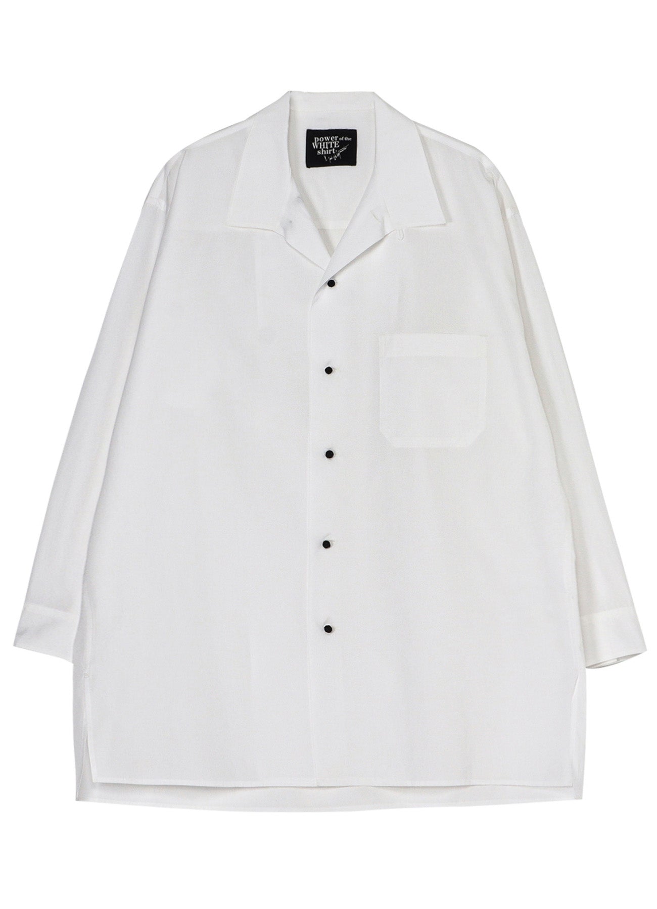 P・100/2 BROAD KNOT BUTTONS OPEN COLLAR SHIRT