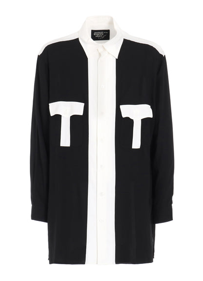 RAYON MONOCHROME FRONT PATCH SHIRT