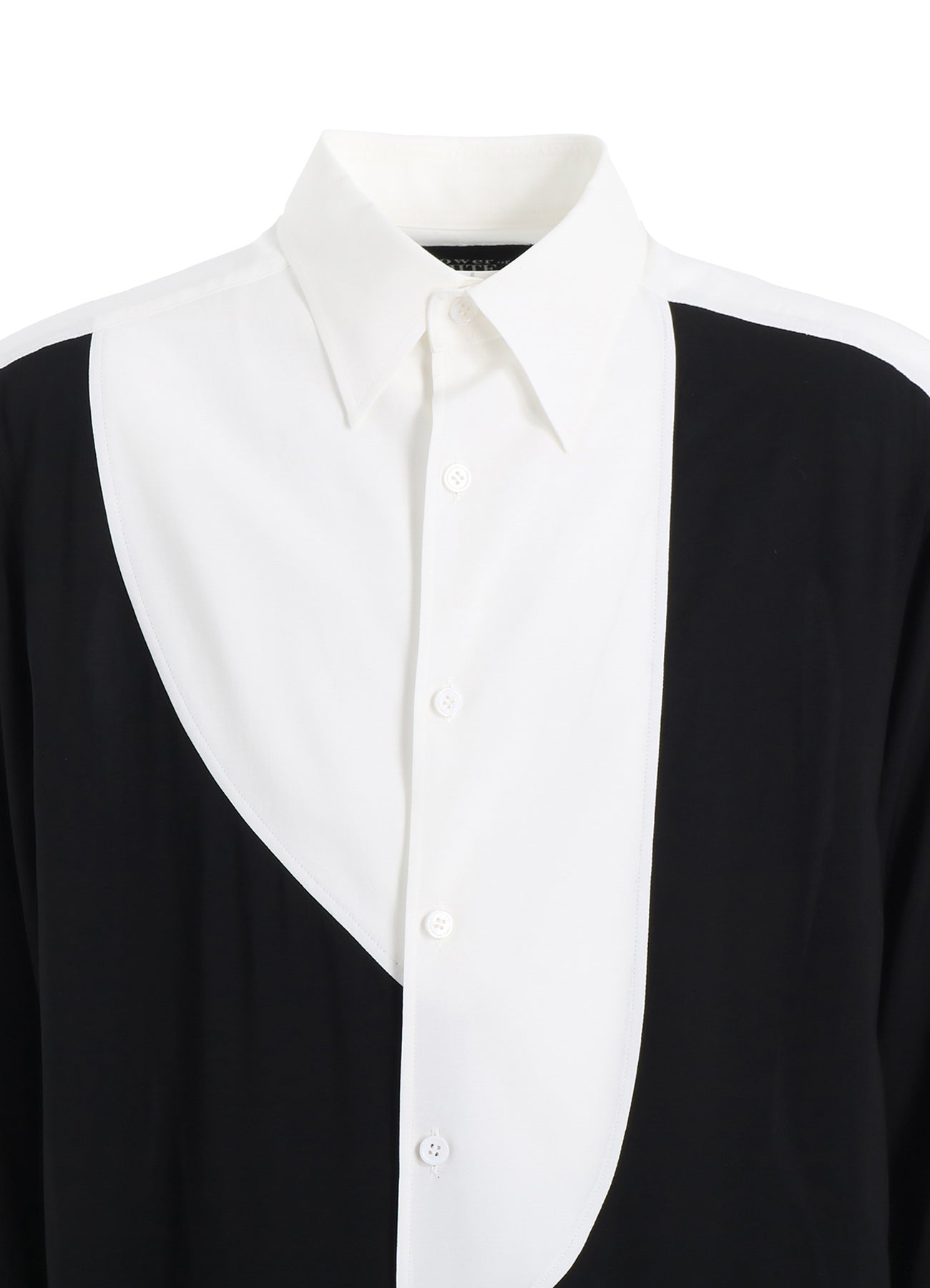 RAYON MONOCHROME PANEL TUCK COLLAR SHIRT