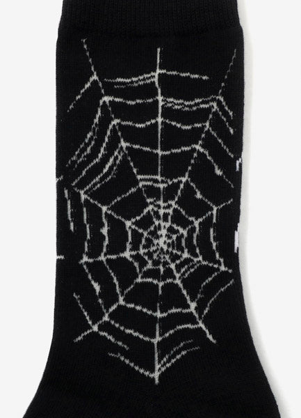 COTTON PLAIN STITCH SPIDER WEB SOCKS