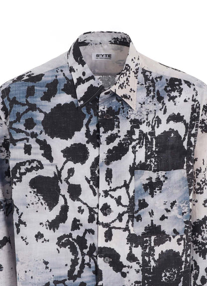 FLORAL PRINT LOOSE-FIT REGULAR COLLAR SHIRT