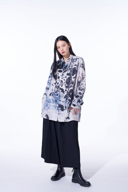 FLORAL PRINT LOOSE-FIT REGULAR COLLAR SHIRT