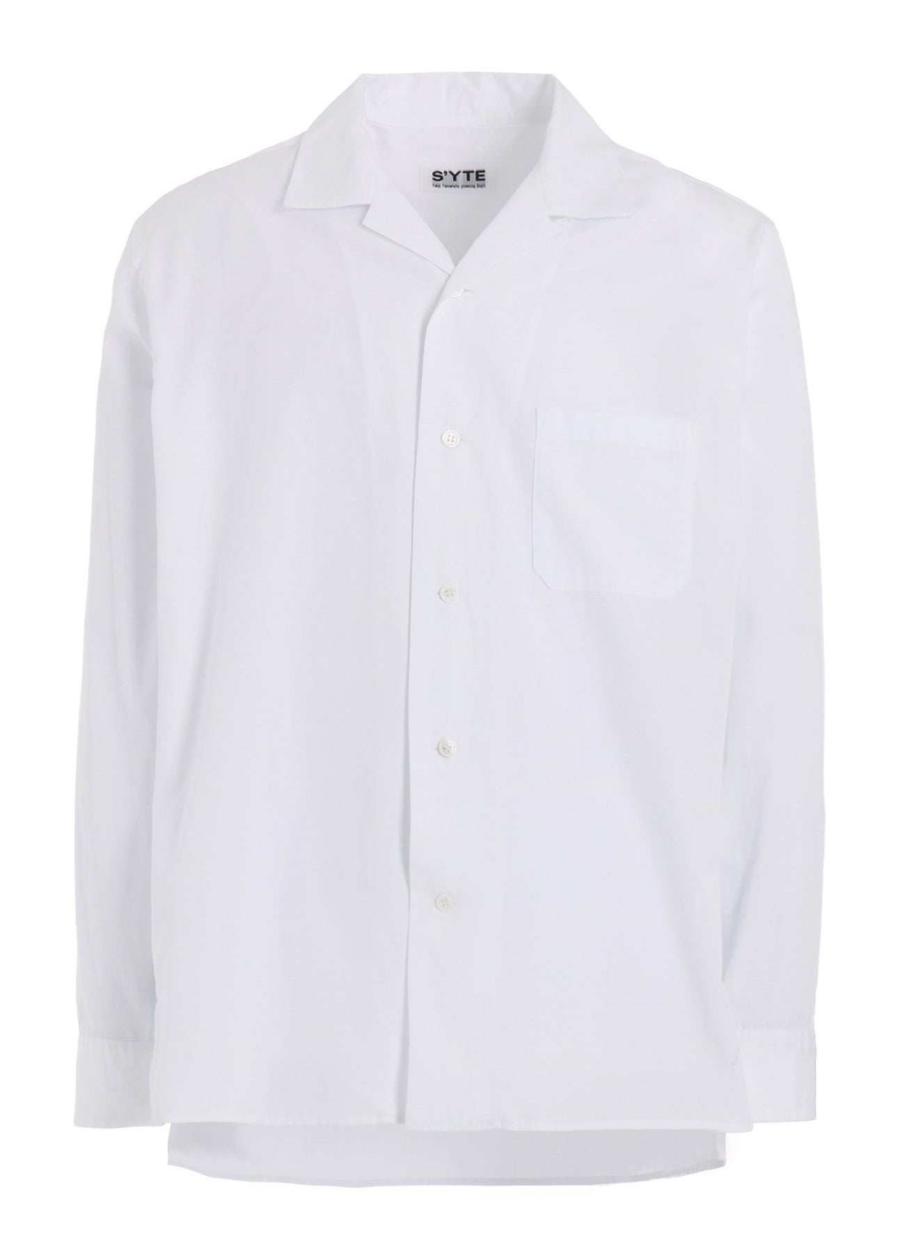 COTTON BROAD LOOSE-FIT OPEN COLLAR SHIRT