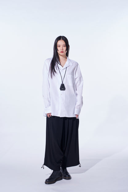 COTTON BROAD LOOSE-FIT OPEN COLLAR SHIRT