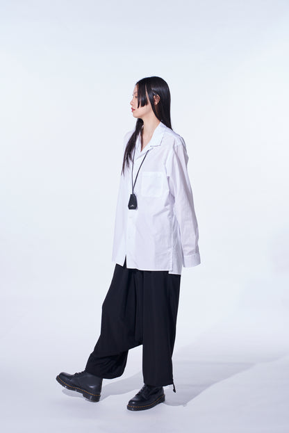 COTTON BROAD LOOSE-FIT OPEN COLLAR SHIRT