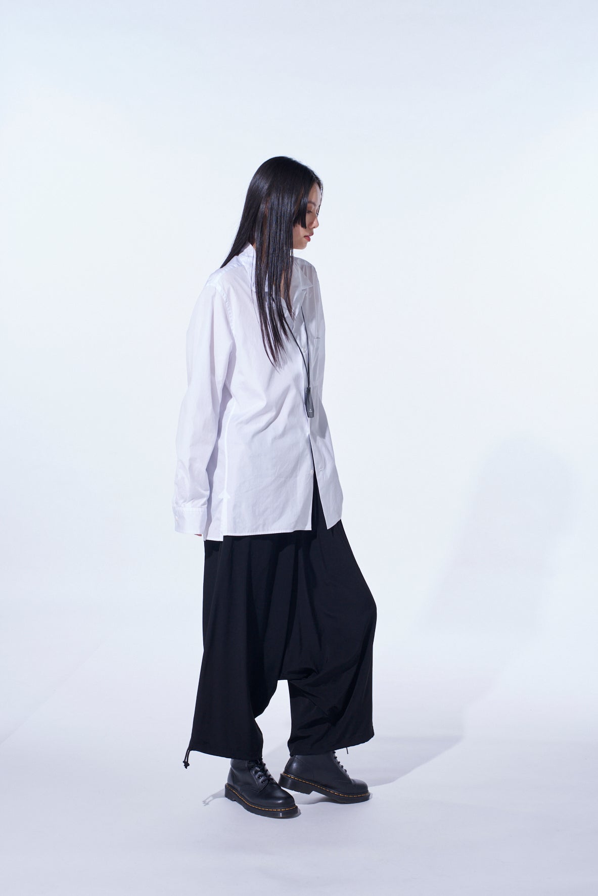 COTTON BROAD LOOSE-FIT OPEN COLLAR SHIRT