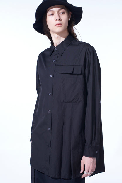 COTTON BROAD PLEATED SHIRT