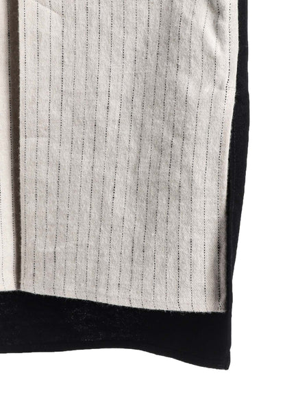 COTTON TWILL SHIRT WITH STRIPED PLEATED FABRIC