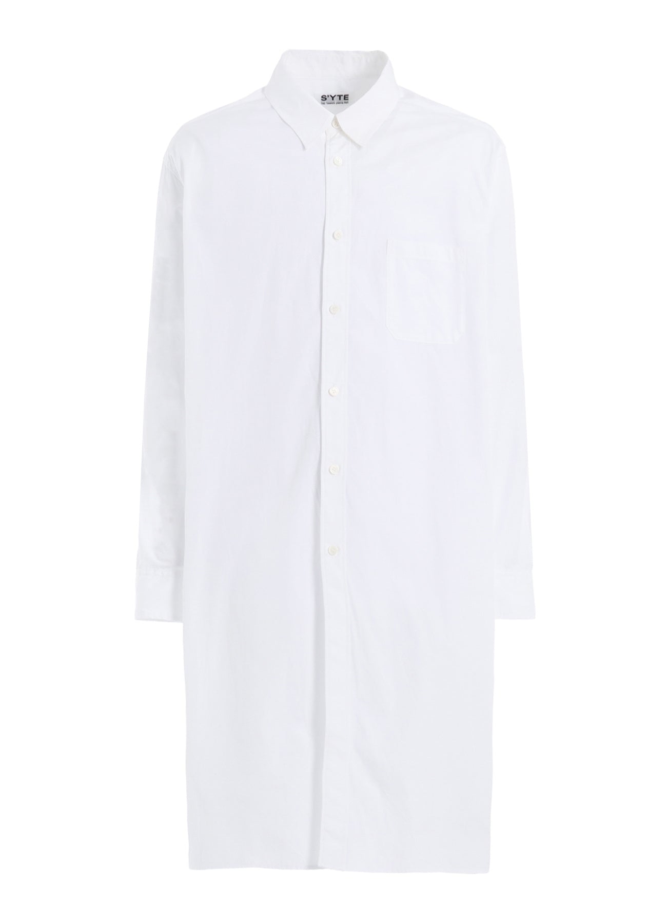 COTTON BROAD BUTTON SLITS LONG SHIRT