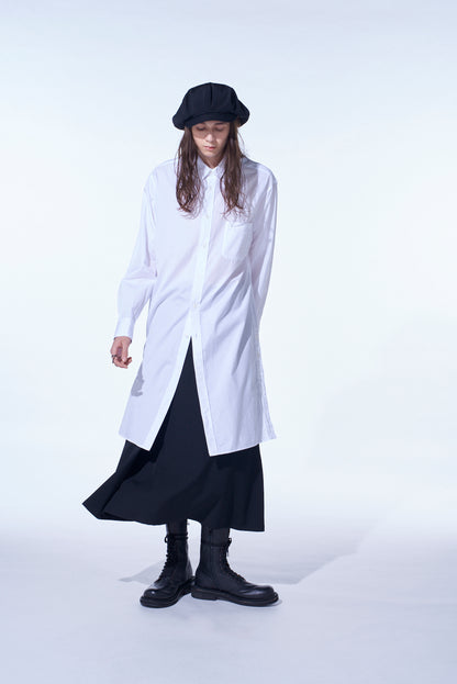 COTTON BROAD BUTTON SLITS LONG SHIRT