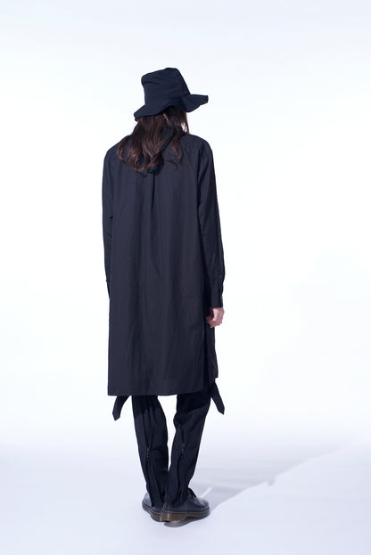 COTTON BROAD BUTTON SLITS LONG SHIRT