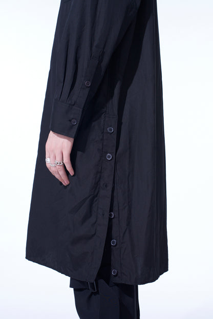 COTTON BROAD BUTTON SLITS LONG SHIRT