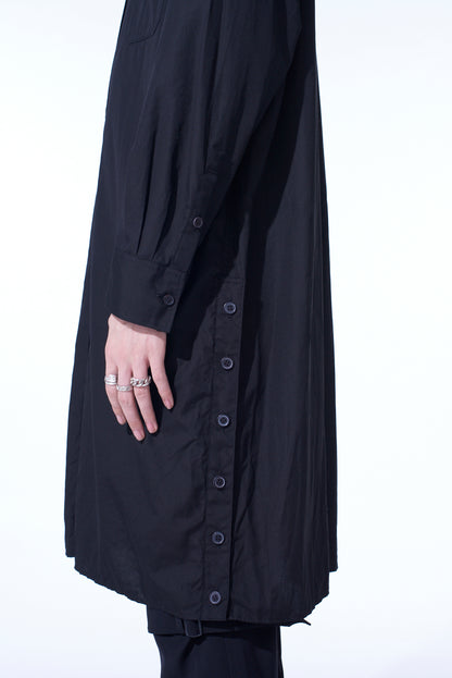 COTTON BROAD BUTTON SLITS LONG SHIRT