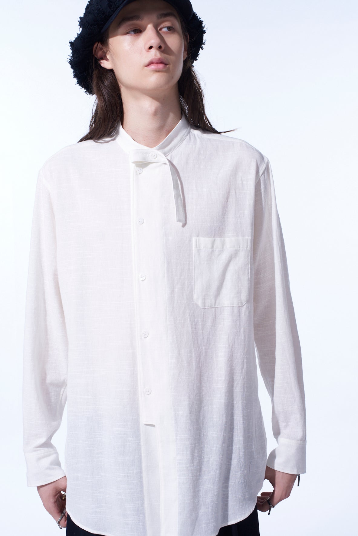 KHADI COTTON STAND COLLAR SHIRT