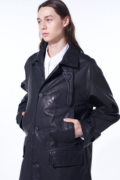 BUFFALO WASHED LEATHER CAR COAT