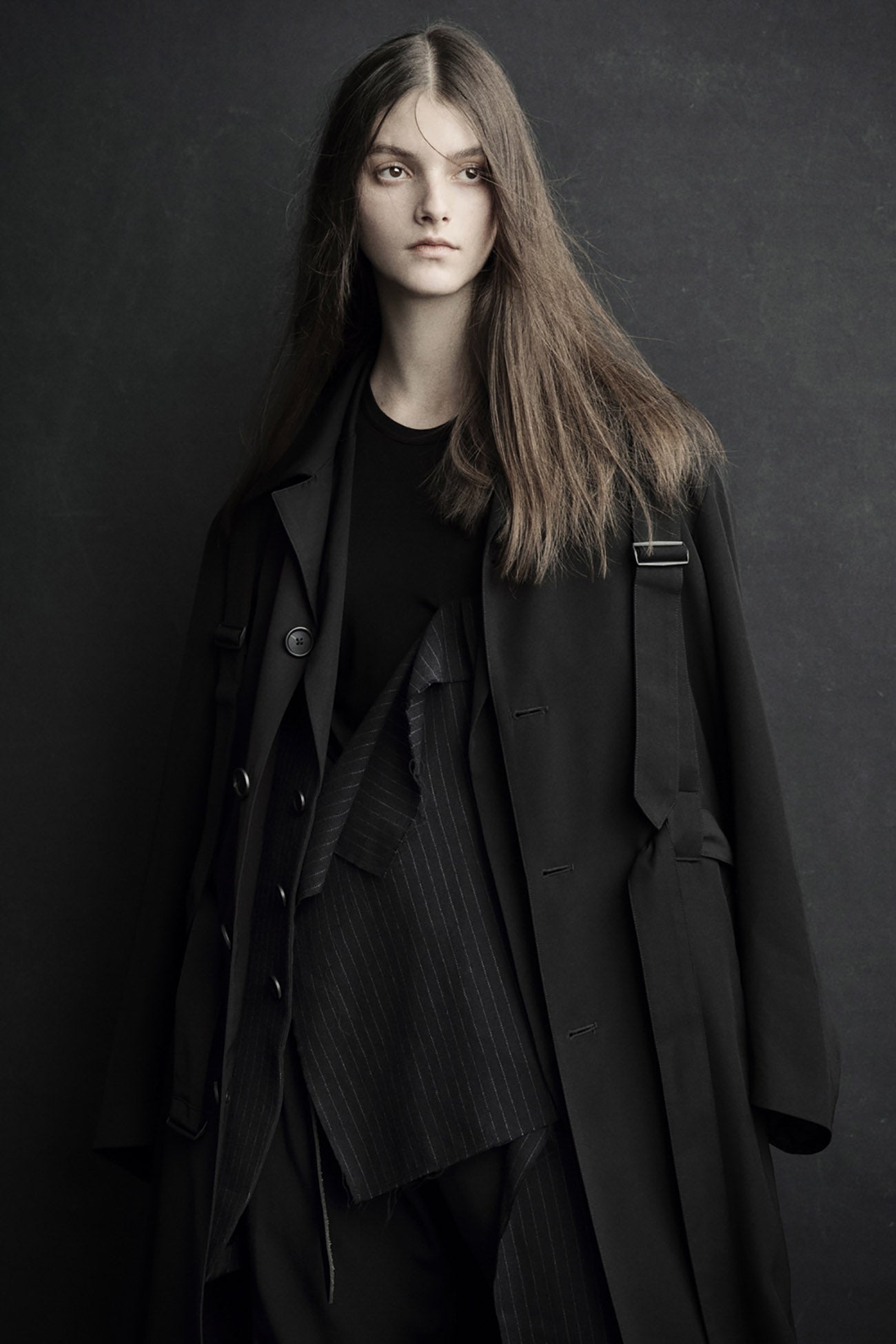 PE/GABARDINE BELTED BANDAGE COAT