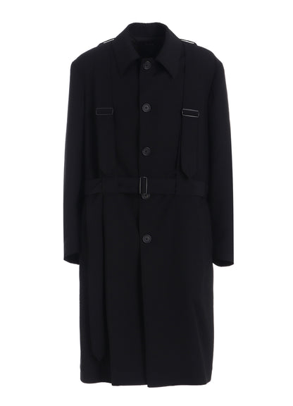 PE/GABARDINE BELTED BANDAGE COAT