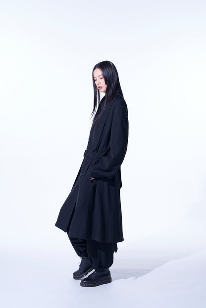 PE/GABARDINE BELTED BANDAGE COAT