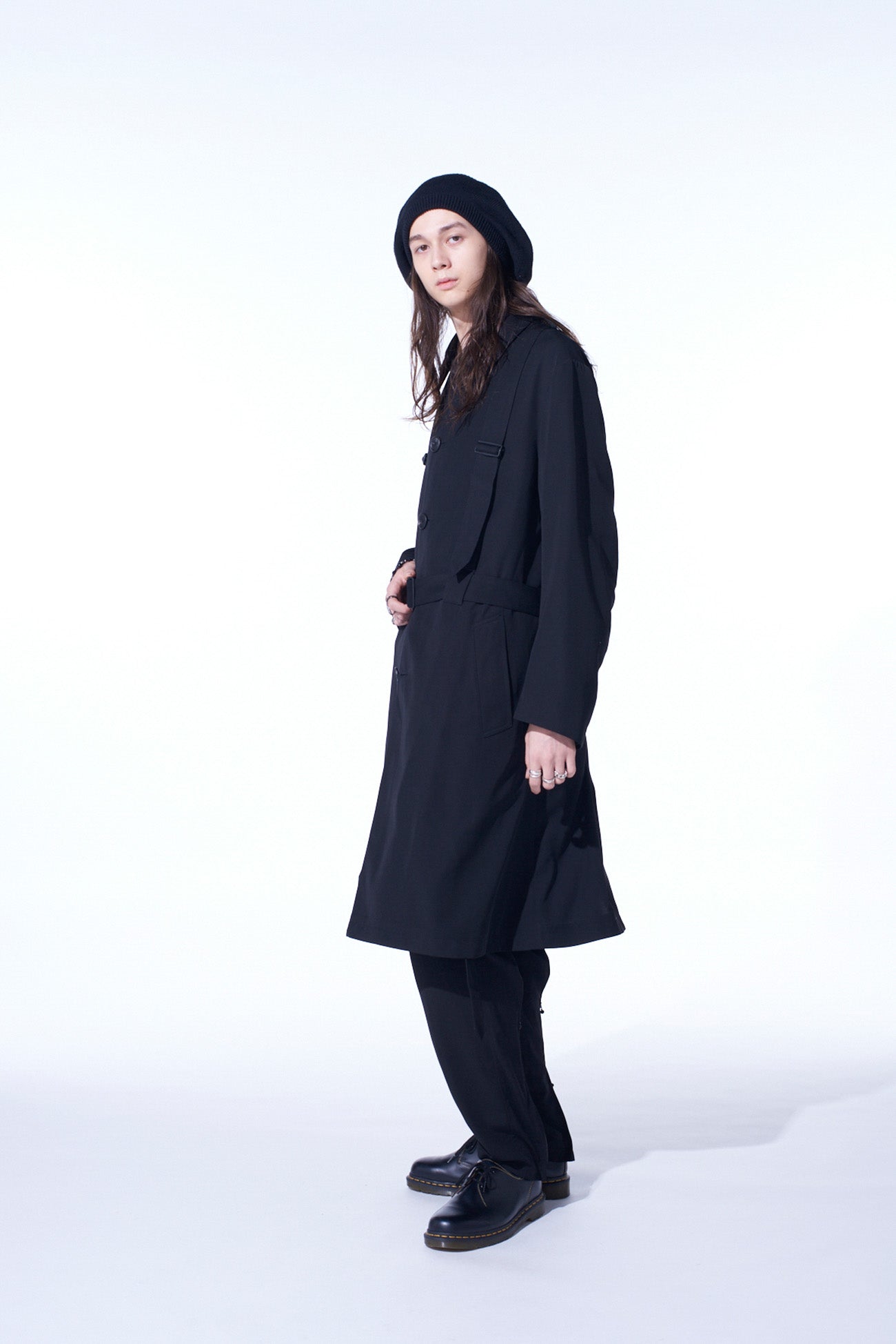 PE/GABARDINE BELTED BANDAGE COAT