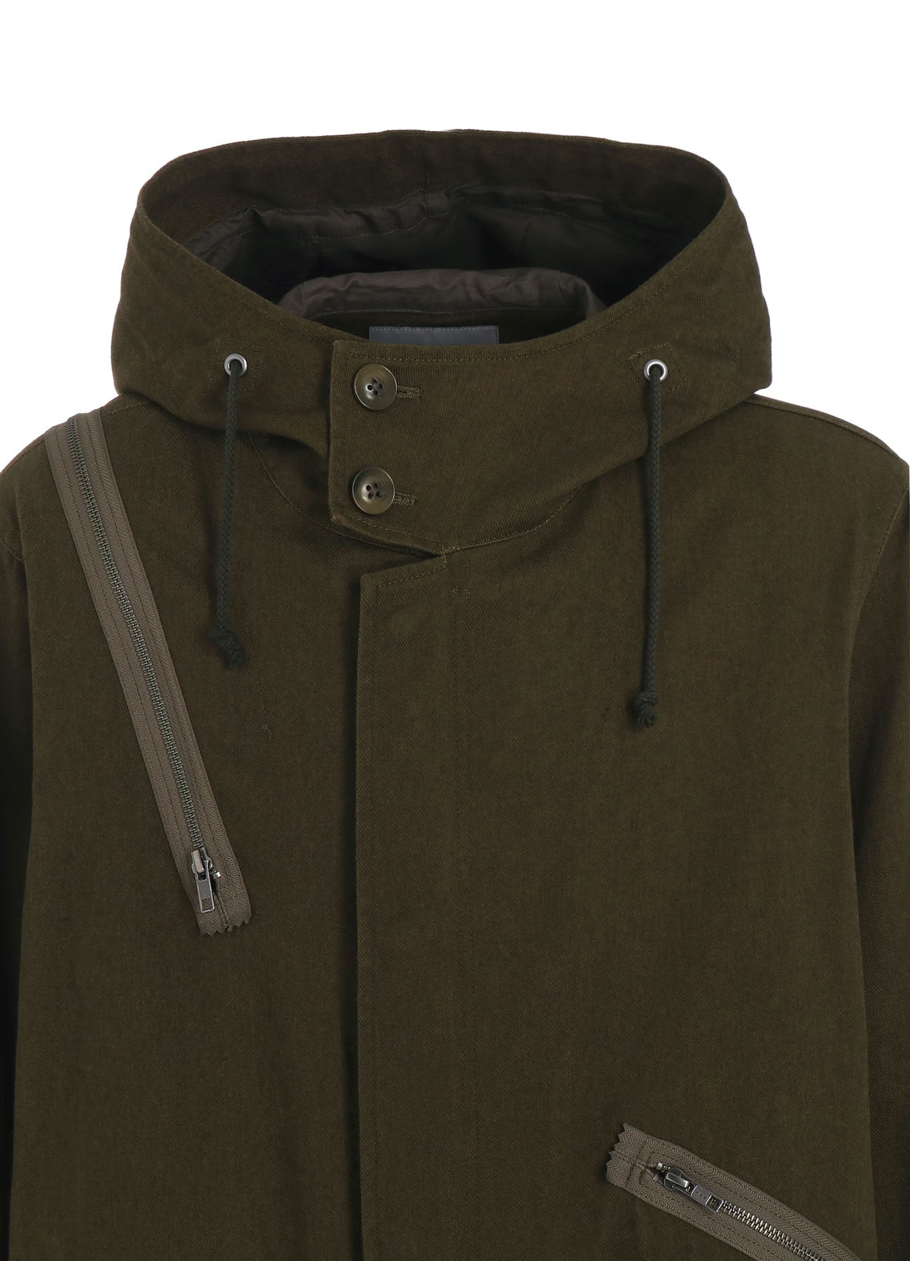 COTTON DRILL ZIPPER MODS COAT