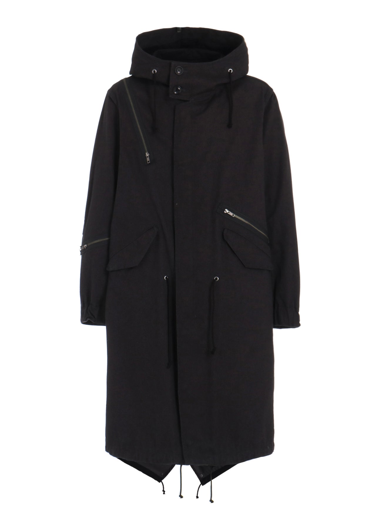 COTTON DRILL ZIPPER MODS COAT