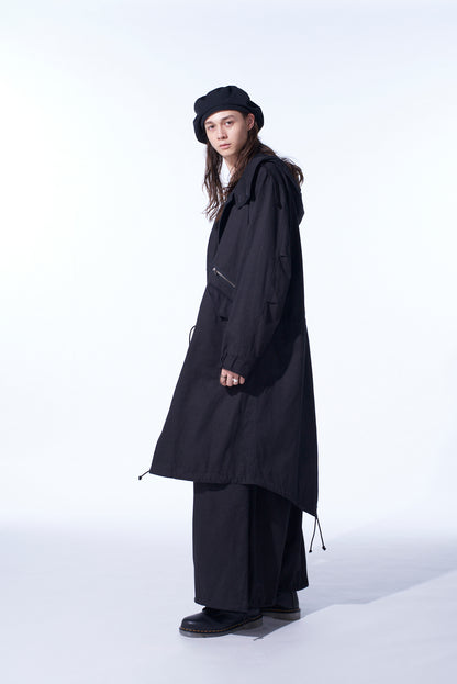 COTTON DRILL ZIPPER MODS COAT