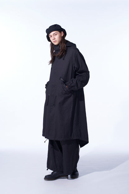 COTTON DRILL ZIPPER MODS COAT