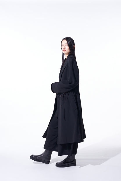 CREPE de CHINE SHAWL COLLAR DOUBLE-BREASTED COAT