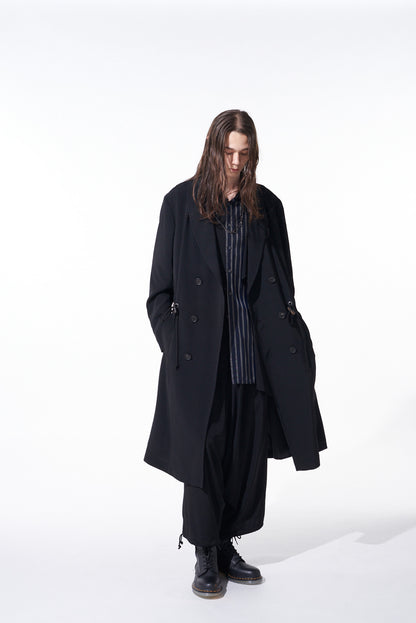 CREPE de CHINE SHAWL COLLAR DOUBLE-BREASTED COAT