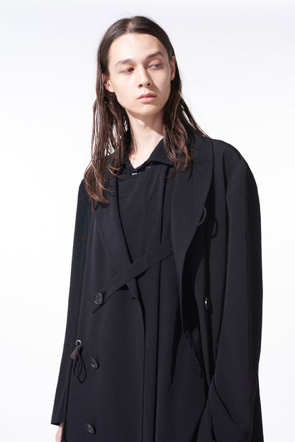 CREPE de CHINE SHAWL COLLAR DOUBLE-BREASTED COAT