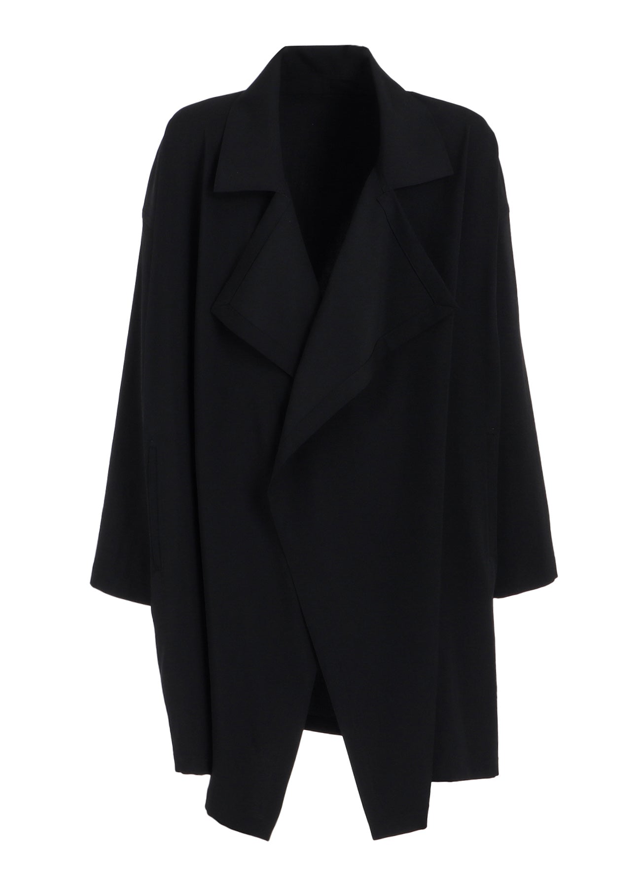 WASHER WOOL GABARDINE FLAME DOUBLE DRAPE COAT