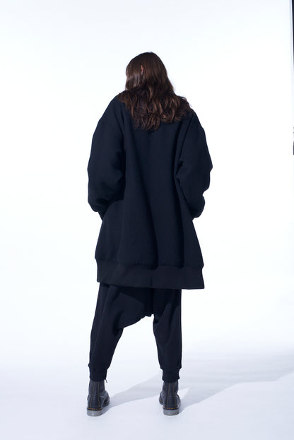 DOUBLE-WEAVE MELTON OVERSIZED LONG TRUCK TOP