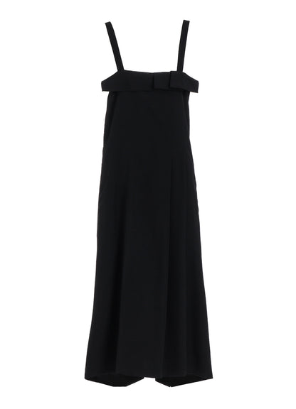 WASHER WOOL GABARDINE PLEATED SHOULDER STRAP DRESS